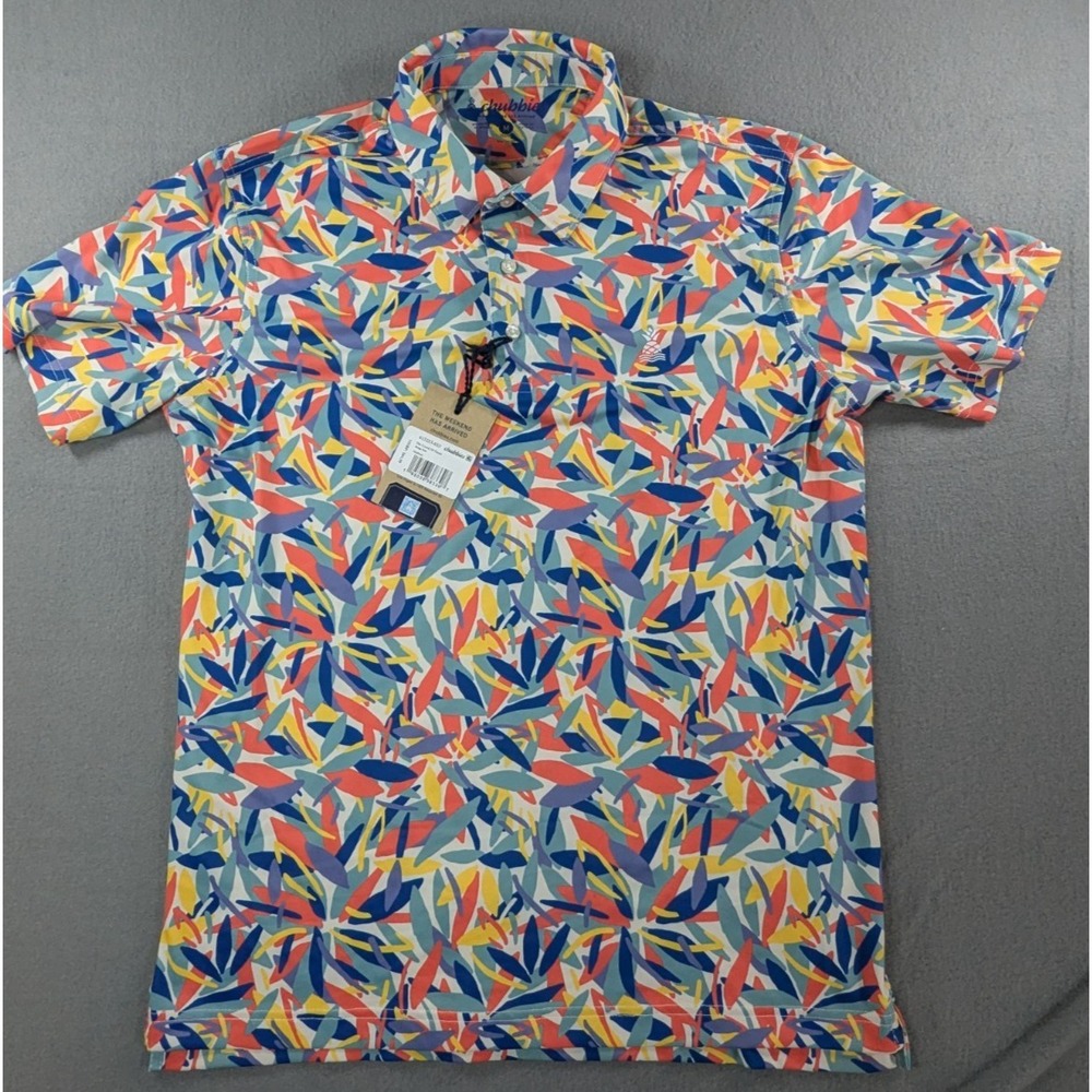Chubbies Mens The Crowd Of Thorn Range Polo Shirt Size Medium Multicolor Print